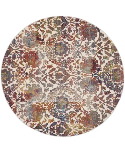 Nourison Home Ankara Global Anr06 6'x6' Round Area Rug In White