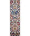 Nourison Home Ankara Global Anr06 Ivory And Blue 2'4" X 8' Runner Rug