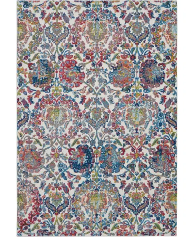 Nourison Home Ankara Global Anr06 Ivory And Blue 4' X 6' Area Rug In Multi