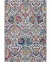 Nourison Home Ankara Global Anr06 Ivory And Blue 5'3" X 7'6" Area Rug In Multi