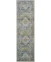 Nourison Home Ankara Global Anr07 Blue And Green 2'4" X 8' Runner Rug In Multi