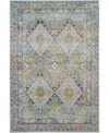 Nourison Home Ankara Global Anr07 Blue And Green 4' X 6' Area Rug In Multi