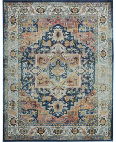 Nourison Home Ankara Global Anr11 Blue And Multi 7'10" X 9'10" Area Rug