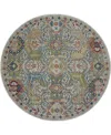 Nourison Home Ankara Global Anr12 Gray And Multi 4' Round Rug