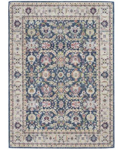 Nourison Home Ankara Global Anr13 Navy And Multi 5'3" X 7'6" Area Rug