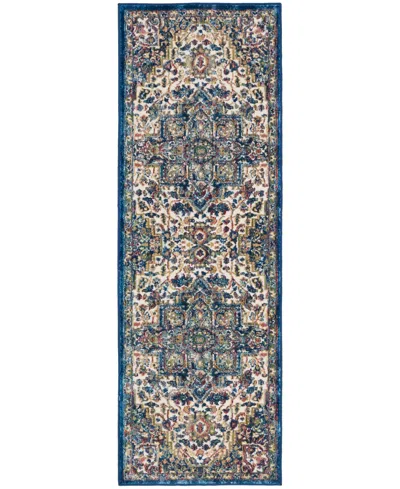 Nourison Home Ankara Global Anr15 2'x6' Runner Area Rug In Ivory,navy