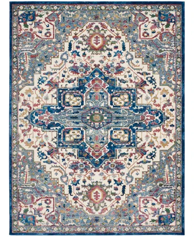 Nourison Home Ankara Global Anr15 7'10"x9'10" Area Rug In Ivory,navy