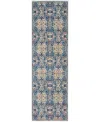 Nourison Home Ankara Global Anr16 2'x6' Runner Area Rug In Navy,multi