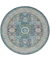 Nourison Home Ankara Global Anr17 6'x6' Round Area Rug In Ivory,mist