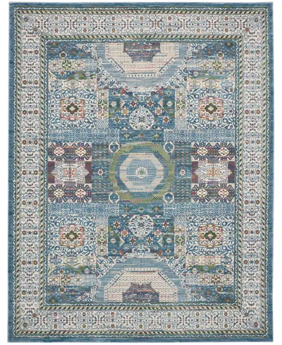 Nourison Home Ankara Global Anr17 7'10"x9'10" Area Rug In Ivory,mist