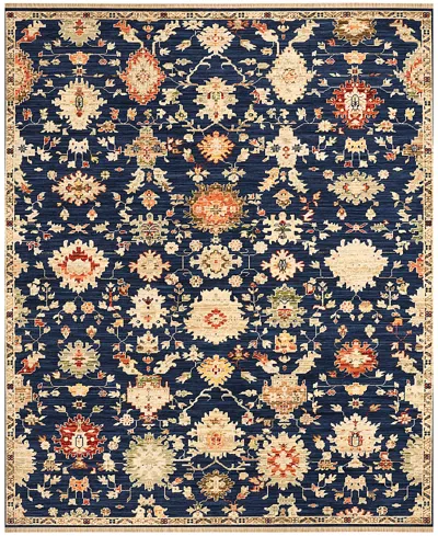 Nourison Home Antique Bloom Anb01 8'x10' Area Rug In Blue
