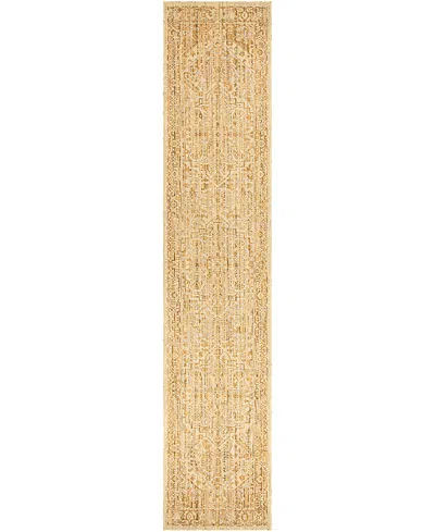 Nourison Home Antique Bloom Anb03 2'4x12' Runner Area Rug In Neutral