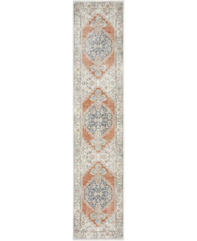 Nourison Home Astra Machine Washable Asw11 2'2" X 10' Runner Area Rug In Gray,multi