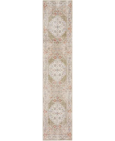 Nourison Home Astra Machine Washable Asw11 2'2" X 10' Runner Area Rug In Sage,multi