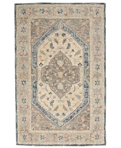 Nourison Home Bahari Bah03 5'x7' Area Rug In Gray