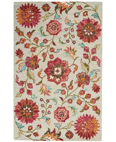 Nourison Home Bahari Bah04 5'x7' Area Rug In Gray,multi