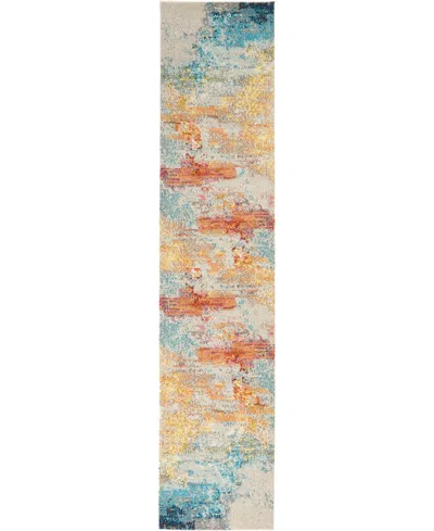 Nourison Home Celestial Ces02 2'2"x10' Runner Area Rug In Aquamarine