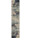 Nourison Home Celestial Ces02 2'2"x10' Runner Area Rug In Ivory,teal