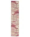 Nourison Home Celestial Ces02 2'2"x12' Runner Area Rug In Ivory,pink