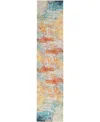 Nourison Home Celestial Ces02 2'2"x7'6" Runner Area Rug In Aquamarine