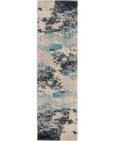 Nourison Home Celestial Ces02 2'2"x7'6" Runner Area Rug In Ivory,teal
