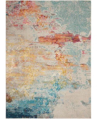 Nourison Home Celestial Ces02 3'11"x5'11" Area Rug In Aquamarine