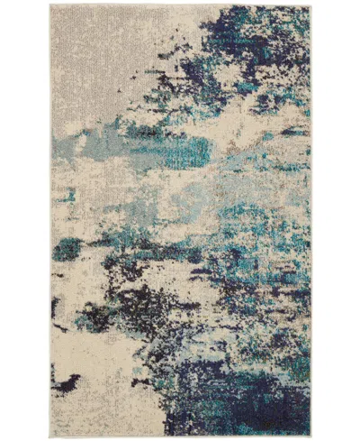 Nourison Home Celestial Ces02 3'x5' Area Rug In Ivory,teal