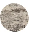 Nourison Home Celestial Ces02 4'x4' Round Area Rug In Ivory,gray
