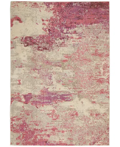 Nourison Home Celestial Ces02 5'3"x7'3" Area Rug In Ivory,pink