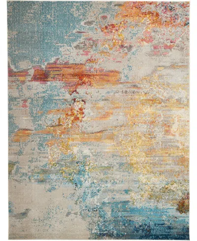 Nourison Home Celestial Ces02 6'x9' Area Rug In Aquamarine