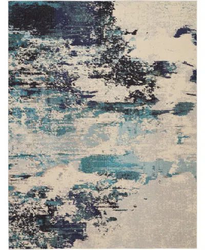 Nourison Home Celestial Ces02 7'10"x10'6" Area Rug In Ivory,teal