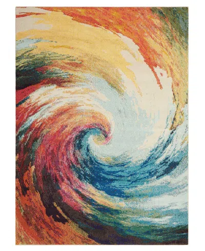 Nourison Home Celestial Ces07 3'11"x5'11" Area Rug In Multi,blue