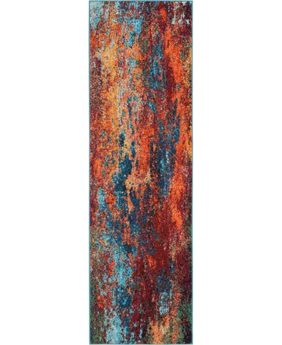 Nourison Home Celestial Ces08 2'2"x7'6" Runner Area Rug In Multi,blue