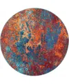 Nourison Home Celestial Ces08 5'3"x5'3" Round Area Rug In Multi,blue