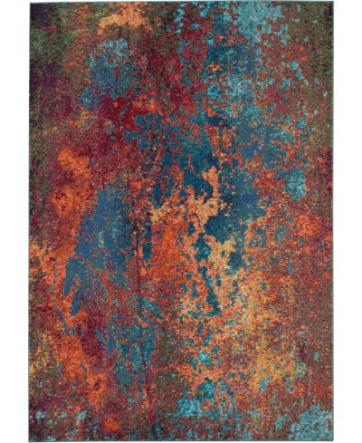Nourison Home Celestial Ces08 6'7"x9'7" Area Rug In Multi,blue
