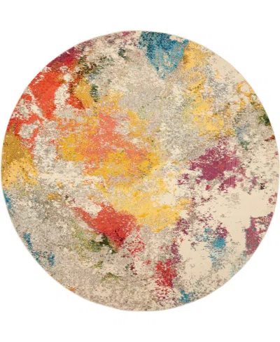 Nourison Home Celestial Ces12 7'10"x7'10" Round Area Rug In Ivory
