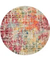 Nourison Home Celestial Ces13 5'3"x5'3" Round Area Rug In Pink,multi