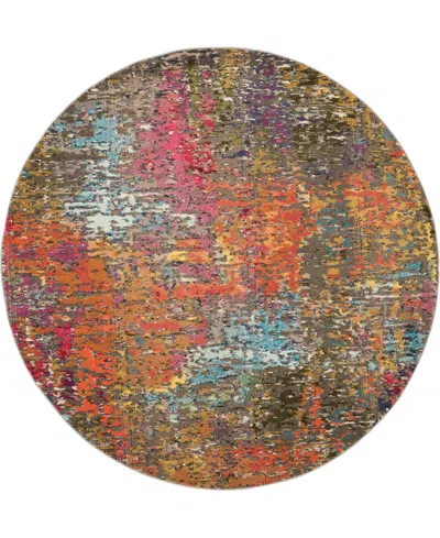 Nourison Home Celestial Ces14 7'10"x7'10" Round Area Rug In Multi