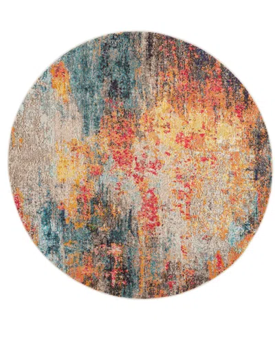 Nourison Home Celestial Ces15 5'3"x5'3" Round Area Rug In Multi