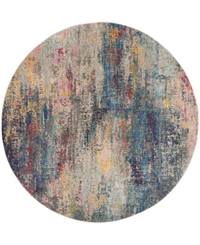 Nourison Home Celestial Ces16 4'x4' Round Area Rug In Multi