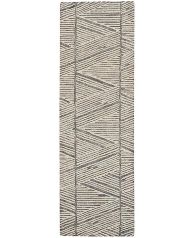 Nourison Home Colorado Clr01 2'3"x7'6" Runner Area Rug In Gray,white