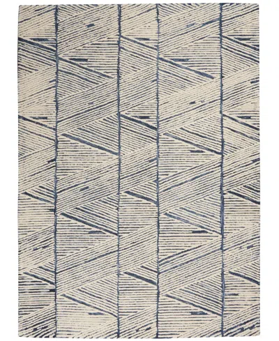 Nourison Home Colorado Clr01 3'9"x5'9" Area Rug In White,blue