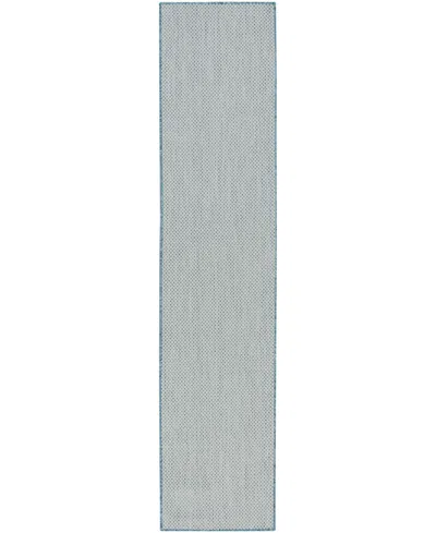Nourison Home Courtyard Cou01 2'2"x10' Runner Area Rug In Ivory,aqua
