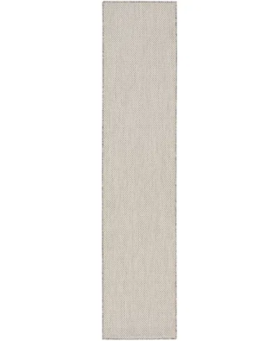 Nourison Home Courtyard Cou01 2'2"x10' Runner Area Rug In Ivory,silver
