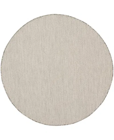 Nourison Home Courtyard Cou01 5'x5' Round Area Rug In Ivory