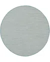 Nourison Home Courtyard Cou01 5'x5' Round Area Rug In Ivory,aqua