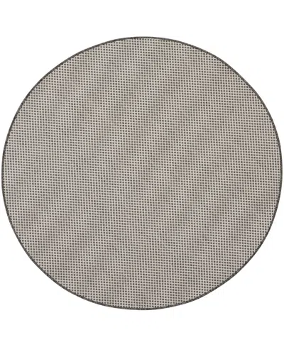 Nourison Home Courtyard Cou01 5'x5' Round Area Rug In Ivory,gray