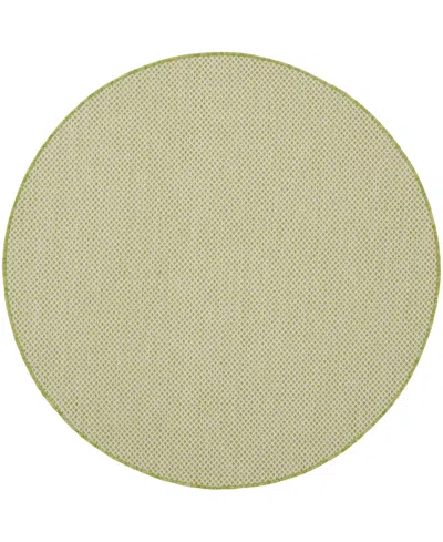 Nourison Home Courtyard Cou01 5'x5' Round Area Rug In Ivory,moss