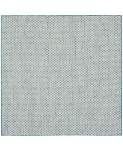 Nourison Home Courtyard Cou01 5'x5' Square Area Rug In Ivory,aqua