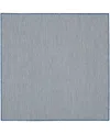 Nourison Home Courtyard Cou01 5'x5' Square Area Rug In Ivory,blue